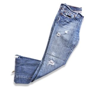 Women's Lucky Brand Boot Cut Distressed Dungarees Jeans Sz. 6 / 28